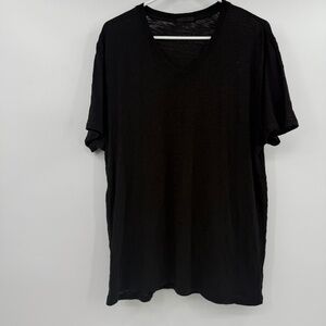 ATM Anthony Thomas Melillo T Shirt Men Large Black V Neck Slub Tee Short Sleeve